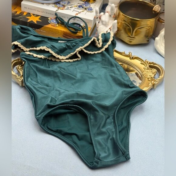 🆕 ZIMMERMANN KIDS 🧿 NWT Ginger Trim Frill 1PC, Teal Green - Sz 4Y - Picture 6 of 12